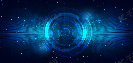 科技光效圓盤 藍(lán)色大氣海報的藝術(shù)與科技感